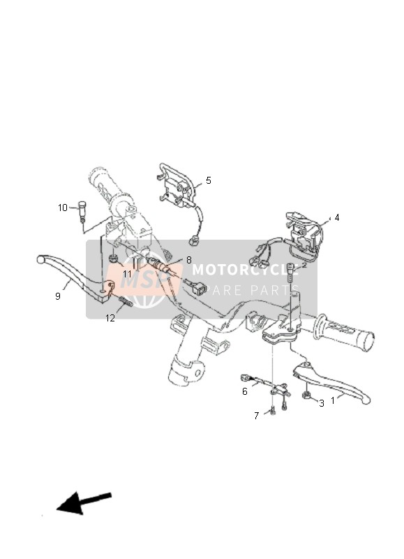 Yamaha XC125 VITY VITY 2010 Interruttore maniglia & Leva per un 2010 Yamaha XC125 VITY VITY